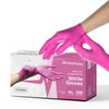 Fifthpulse FMN100, Nitrile Disposable Gloves, 3 mil Palm, Nitrile, Powder-Free, XL, 200 PK, Fuchsia FP-N-200-XL-FUS